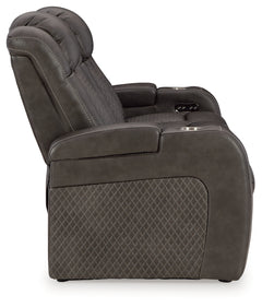 Fyne-Dyme Gray Power Reclining Sofa, Loveseat and Recliner - Ornate Home