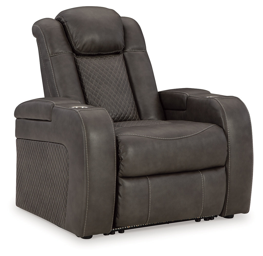 Fyne-Dyme Gray Power Reclining Sofa, Loveseat and Recliner - Ornate Home
