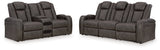 Fyne-Dyme Gray Power Reclining Sofa and Loveseat - Ornate Home