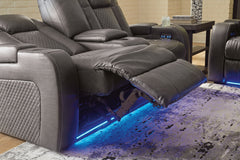 Fyne-Dyme Gray Power Reclining Sofa and Loveseat - Ornate Home