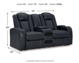 Fyne-Dyme Sapphire Power Reclining Loveseat with Console (Online Special Price) - Ornate Home
