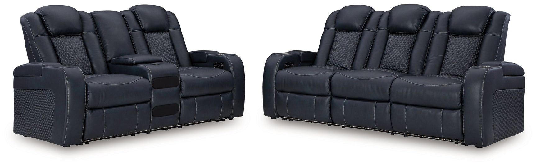Fyne-Dyme Sapphire Power Reclining Sofa and Loveseat (Online Special Price) - Ornate Home
