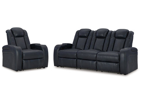 Fyne-Dyme Sapphire Power Reclining Sofa and Power Recliner - Ornate Home