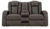 Fyne-Dyme Shadow Power Reclining Loveseat with Console (Online Special Price) - Ornate Home