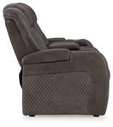 Fyne-Dyme Shadow Power Reclining Loveseat with Console - Ornate Home