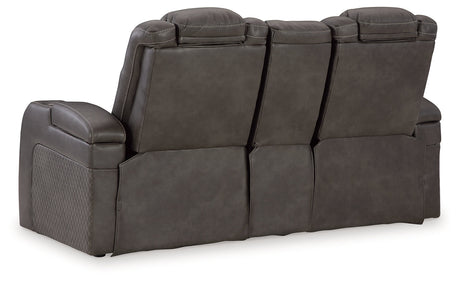 Fyne-Dyme Shadow Power Reclining Loveseat with Console - Ornate Home