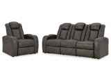 Fyne-Dyme Shadow Power Reclining Sofa and Power Recliner (Online Special Price) - Ornate Home