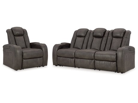 Fyne-Dyme Shadow Power Reclining Sofa and Power Recliner - Ornate Home