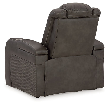 Fyne-Dyme Shadow Power Reclining Sofa and Power Recliner - Ornate Home