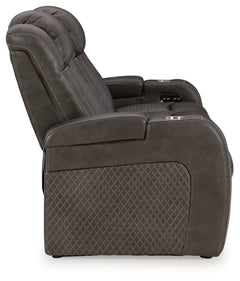 Fyne-Dyme Shadow Power Reclining Sofa and Power Recliner - Ornate Home