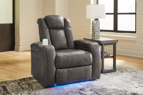 Fyne-Dyme Shadow Power Reclining Sofa and Power Recliner - Ornate Home