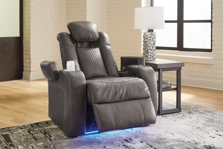 Fyne-Dyme Shadow Power Reclining Sofa and Power Recliner - Ornate Home