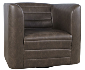 GT Swivel Dark Brown Accent Chair - Ornate Home