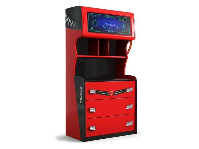 GTS EV 3 Drawer Chest with Cabinet, Charging Station Theme - Ornate Home