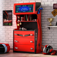 GTS EV 3 Drawer Chest with Cabinet, Charging Station Theme - Ornate Home