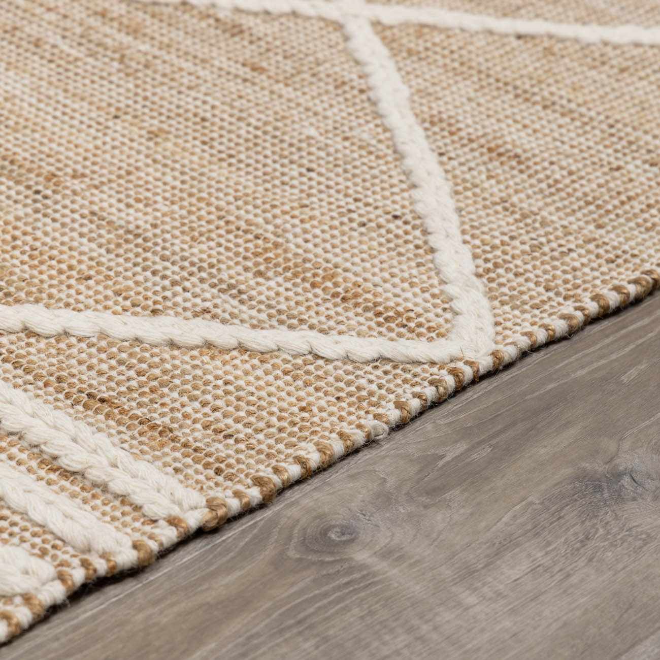 Gulnur Natural Jute&Wool Trellis Rug - Clearance