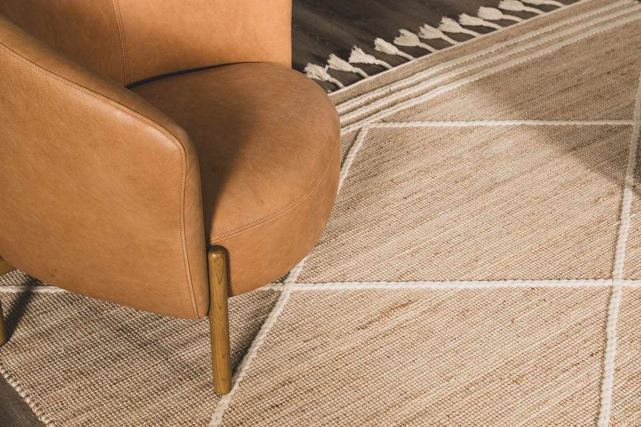 Gulnur Natural Jute&Wool Trellis Rug - Clearance