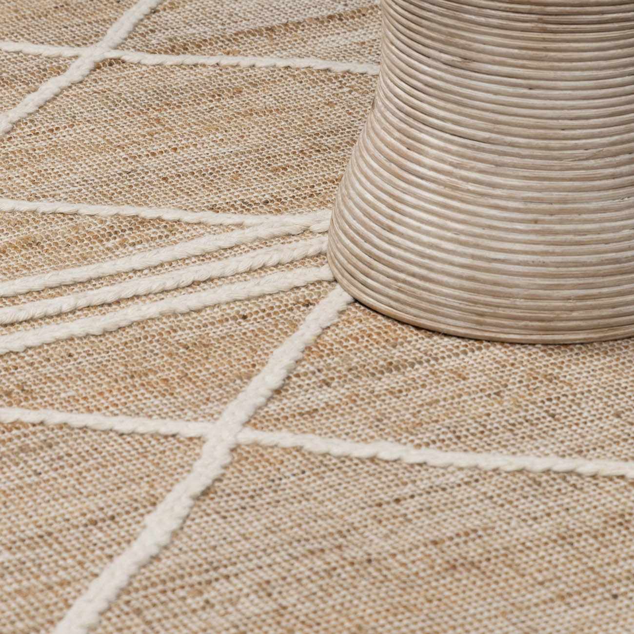 Gulnur Natural Jute&Wool Trellis Rug - Clearance