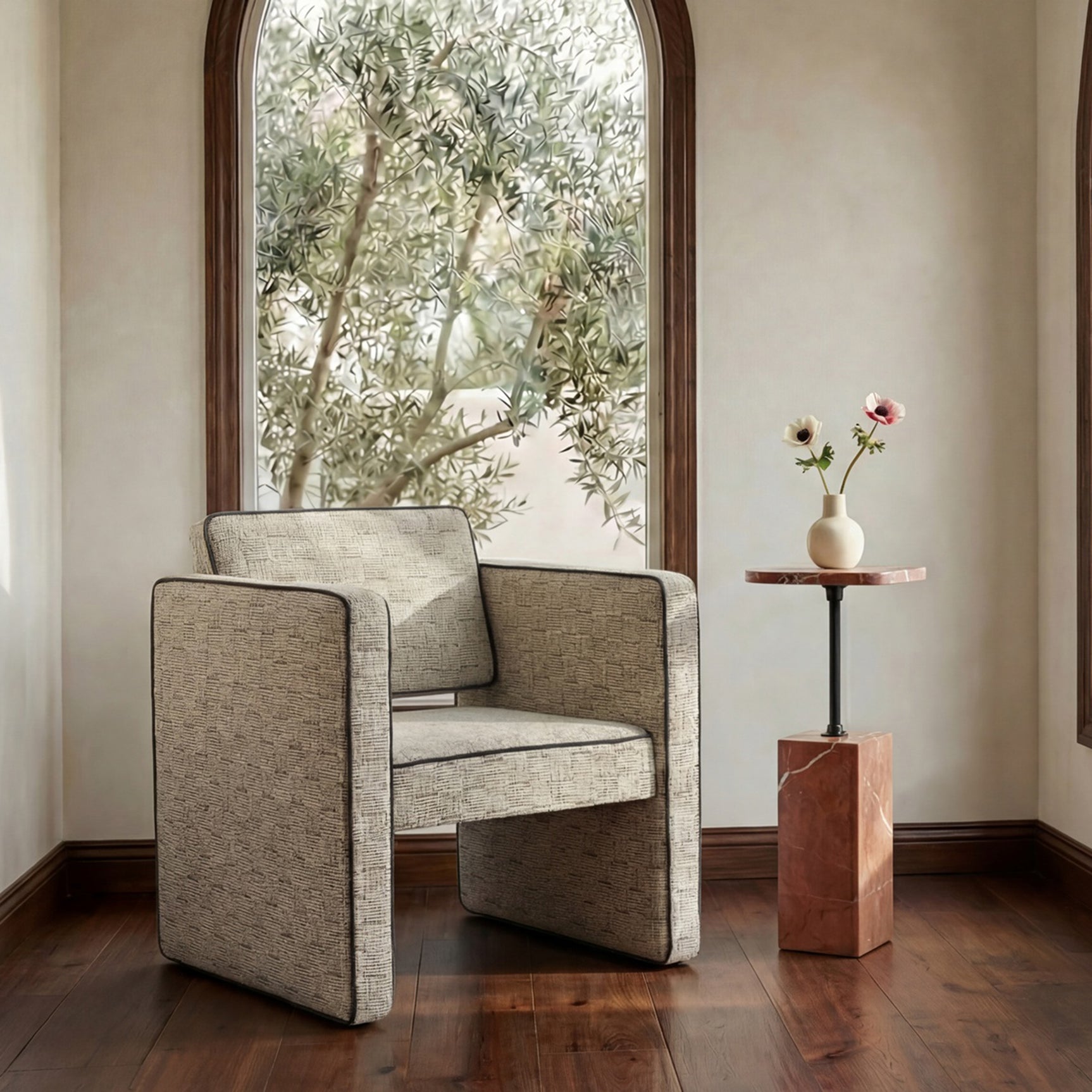 Caro Rosso Alicante Marble Side Table