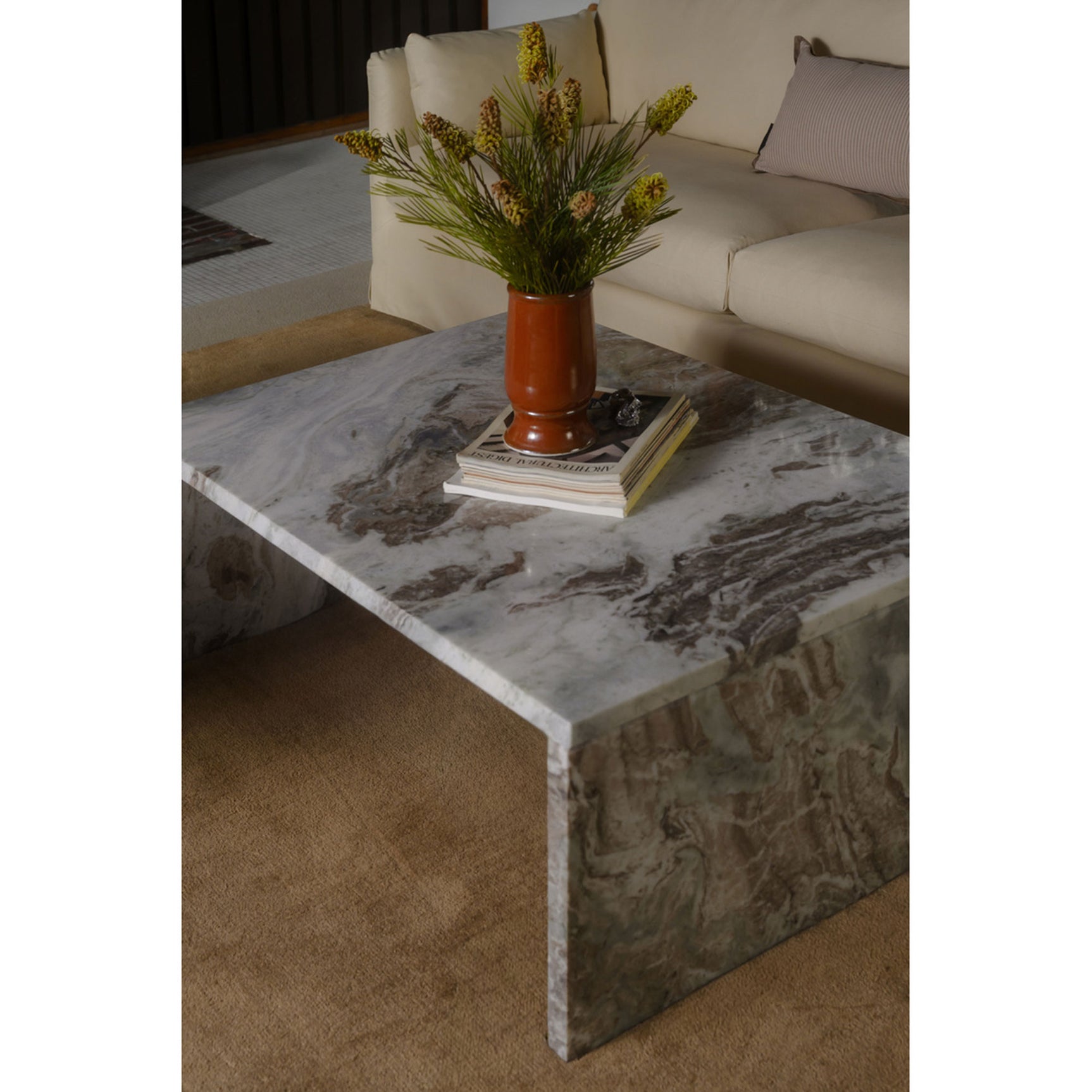 Rosa Torrento Marble Coffee Table