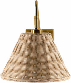 Gabas Gold Iron Rattan Wall Sconces - Ornate Home