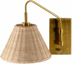 Gabas Gold Iron Rattan Wall Sconces - Ornate Home