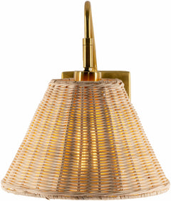 Gabas Gold Iron Rattan Wall Sconces - Ornate Home