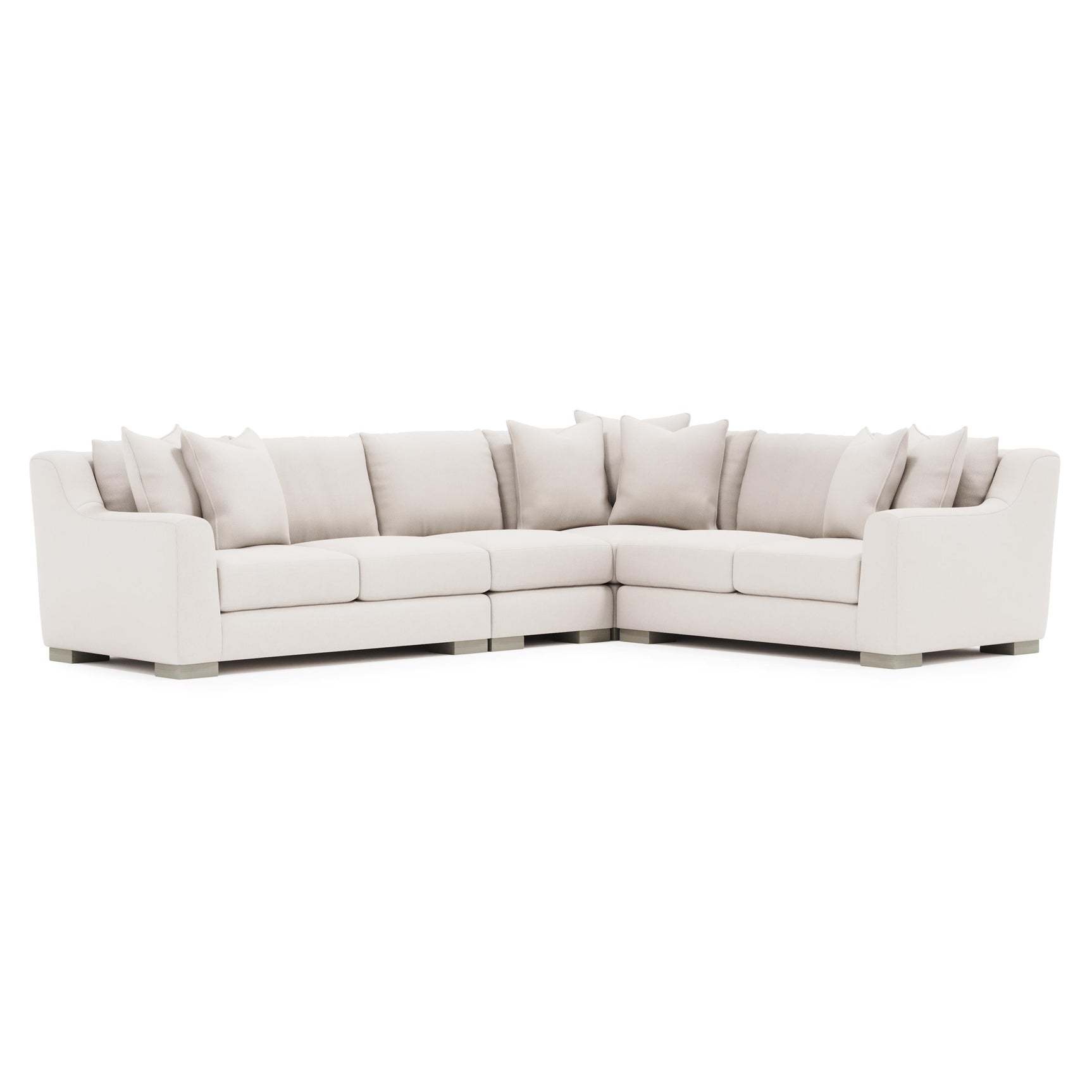 Gabi White/Cream 4-Piece Fabric Sectional - Ornate Home