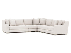 Gabi White/Cream 5-Piece Fabric Sectional - Ornate Home