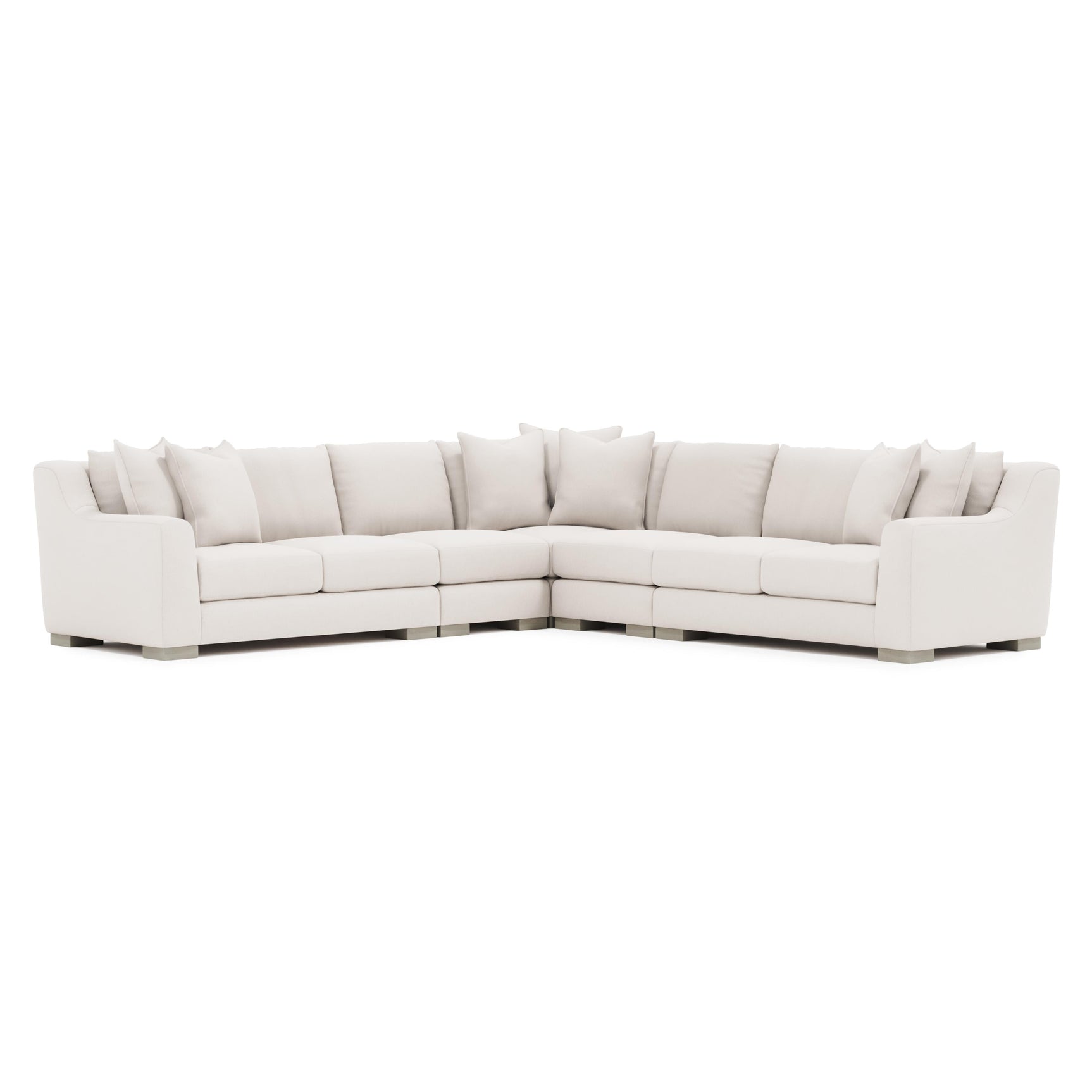 Gabi White/Cream 5-Piece Fabric Sectional - Ornate Home