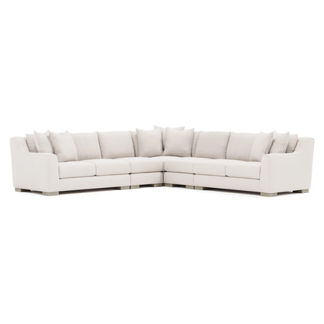 Gabi White/Cream 5-Piece Fabric Sectional - Ornate Home