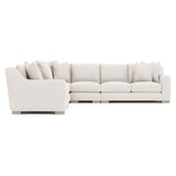 Gabi White/Cream 5-Piece Fabric Sectional (Roll Arm) - Ornate Home