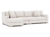Gabi White/Cream Fabric Sectional Left-Arm-Chaise - Ornate Home