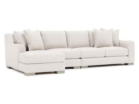 Gabi White/Cream Fabric Sectional Left-Arm-Chaise - Ornate Home