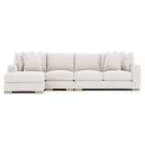 Gabi White/Cream Fabric Sectional Left-Arm-Chaise - Ornate Home