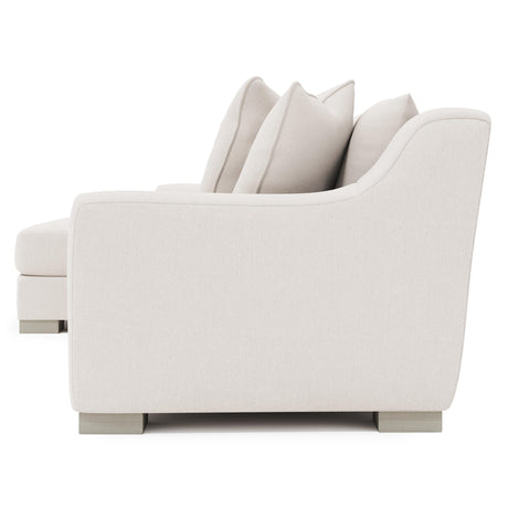 Gabi White/Cream Fabric Sectional Left-Arm-Chaise - Ornate Home