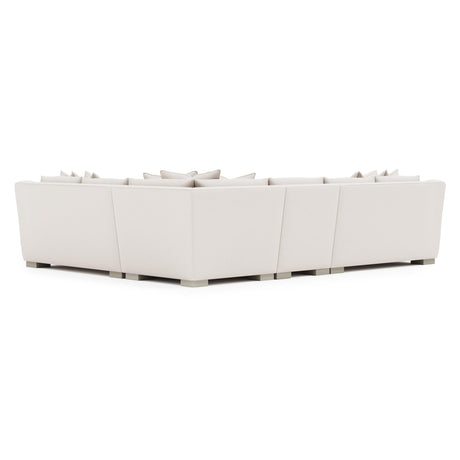 Gabi White/Cream Fabric Sectional - Ornate Home