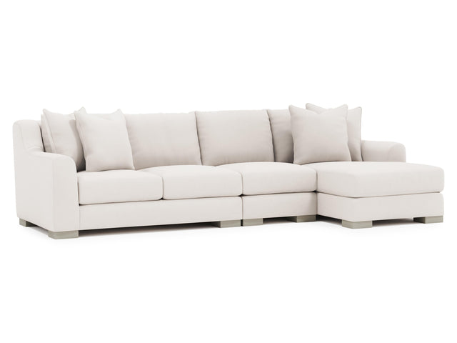 Gabi White/Cream Fabric Sectional Right-Arm-Chaise - Ornate Home