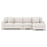 Gabi White/Cream Fabric Sectional Right-Arm-Chaise - Ornate Home