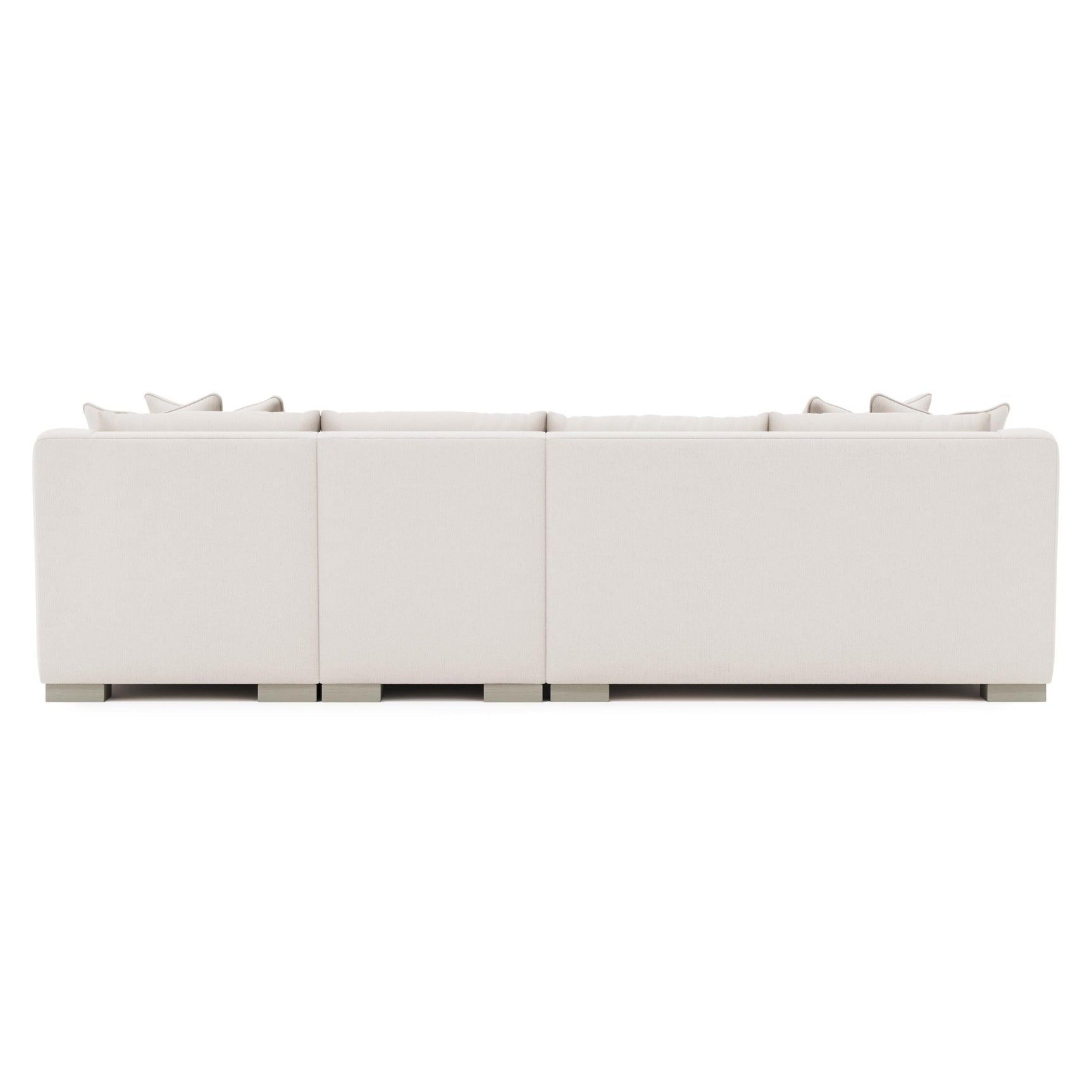 Gabi White/Cream Fabric Sectional Right-Arm-Chaise - Ornate Home