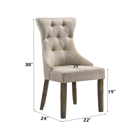 Gabrian Fabric & Reclaimed Gray Dining Chair - Ornate Home