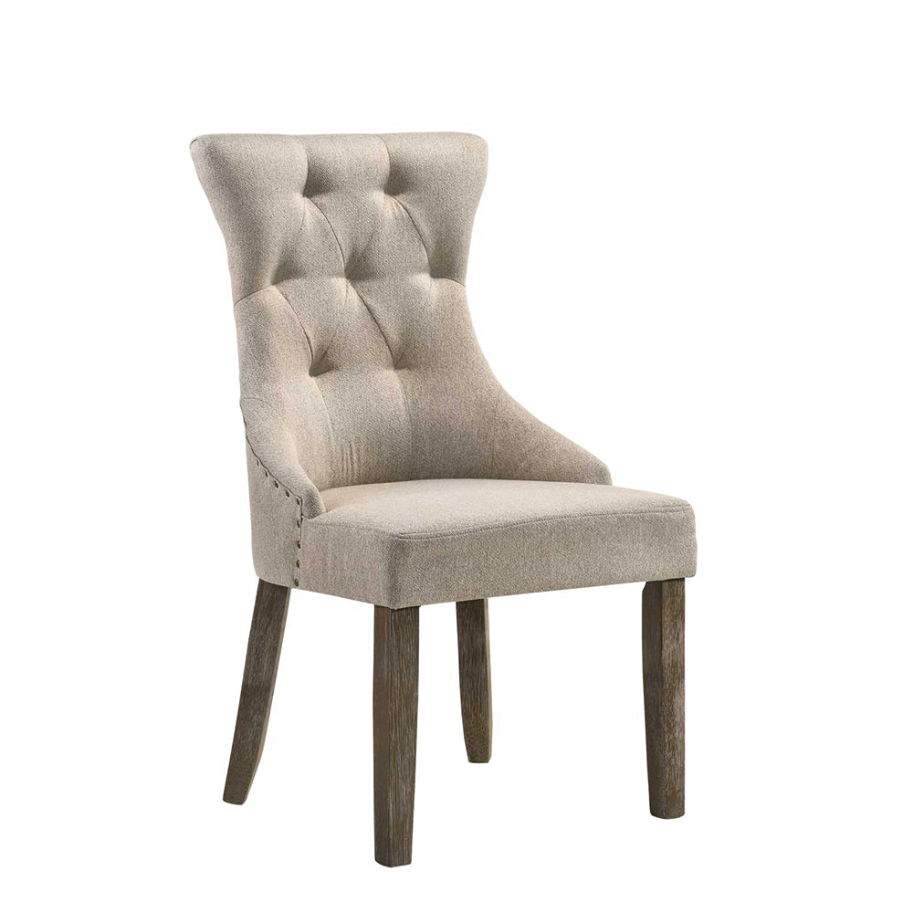 Gabrian Fabric & Reclaimed Gray Dining Chair - Ornate Home