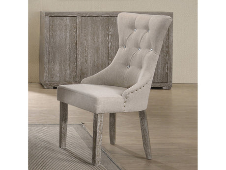 Gabrian Fabric & Reclaimed Gray Dining Chair - Ornate Home