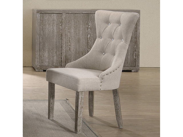 Gabrian Fabric & Reclaimed Gray Dining Chair - Ornate Home
