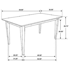Gabriel Cappuccino 5-piece Rectangular 59-inch Dining Set - Ornate Home