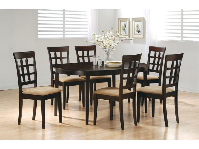 Gabriel Cappuccino 7-piece Extension Leaf Dining Table Set - Ornate Home