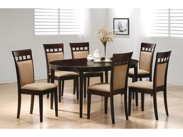Gabriel Cappuccino 7-piece Extension Leaf Dining Table Set - Ornate Home