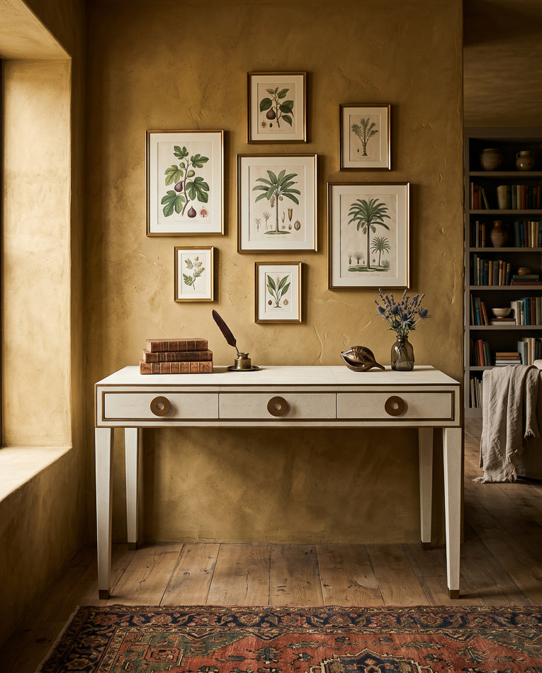 Gabriella Osprey White Shagreen Desk/Table - Ornate Home