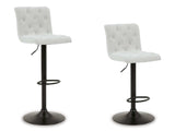 Gaddison Light Beige & Black Bar Height Bar Stool (Set of 2) (Online Special Price) - Ornate Home
