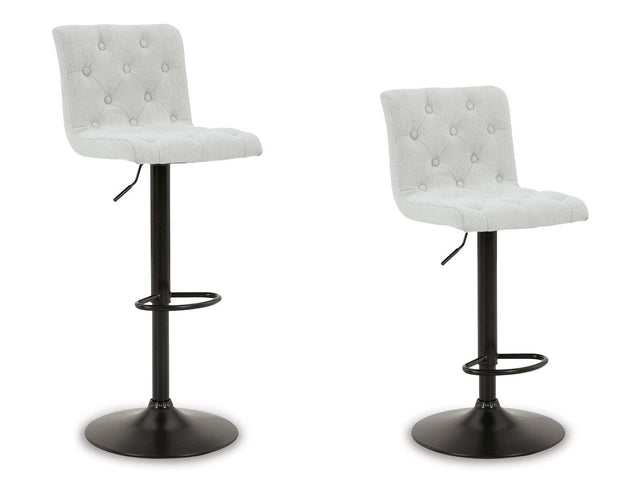 Gaddison Light Beige & Black Bar Height Bar Stool (Set of 2) (Online Special Price) - Ornate Home